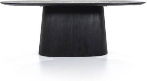 Eleonora Ovale Eettafel 'Aron' Mangohout kleur Zwart 200 x 110cm