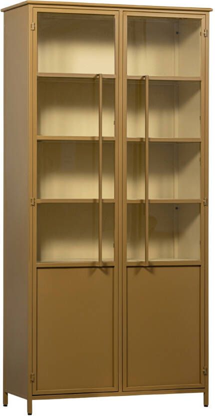 WOOOD | Exhibit xl 2-deurs vitrinekast metaal honing geel | Woonkamer meubels | Kast | Vitrinekast - Foto 4