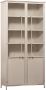 Woood 2-deurs vitrinekast XL Exhibit Metaal Zand 200x99x44 cm - Thumbnail 3