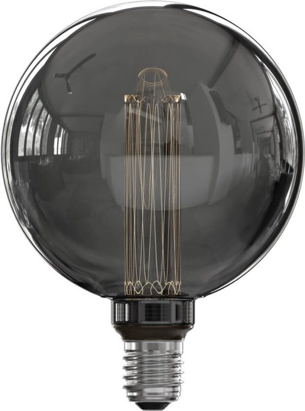 Calex Lichtbron E27 Globelamp Grijs Glas Extra Warm Wit 16x13x13cm (hxbxd)
