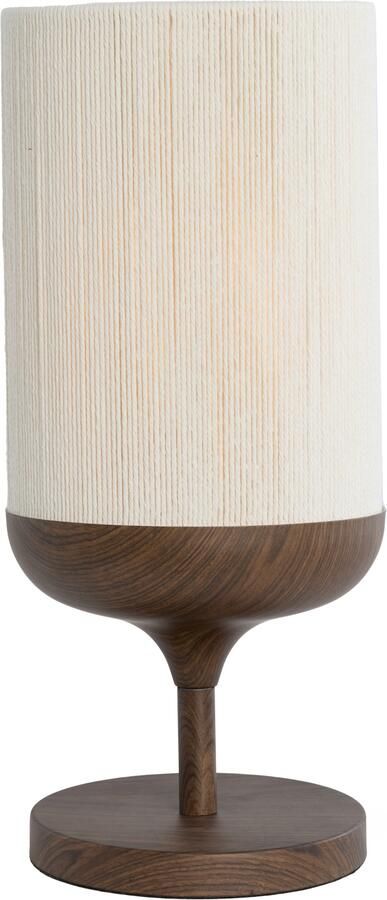 Light & Living Tafellamp Dania Houtlook en touw 50cm Donkerbruin
