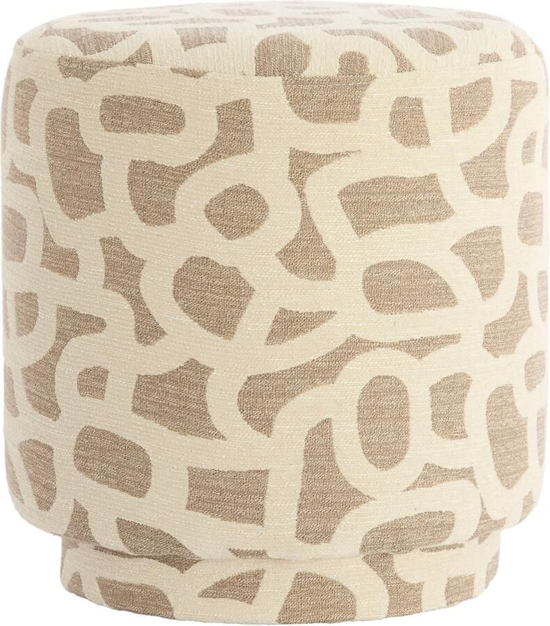 Light & Living Poef Davonte Ø40cm Taupe Beige Rond