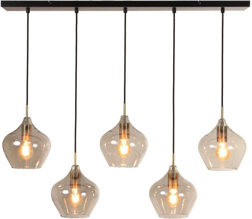 Light & Living Light&living Hanglamp 5L 104x20x120 cm RAKEL antiek brons+smoke - Foto 2