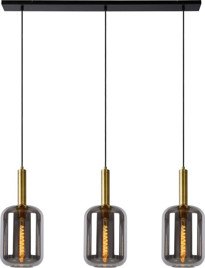 Lucide Hanglamp Joanet Gerookt Glas 3xe27