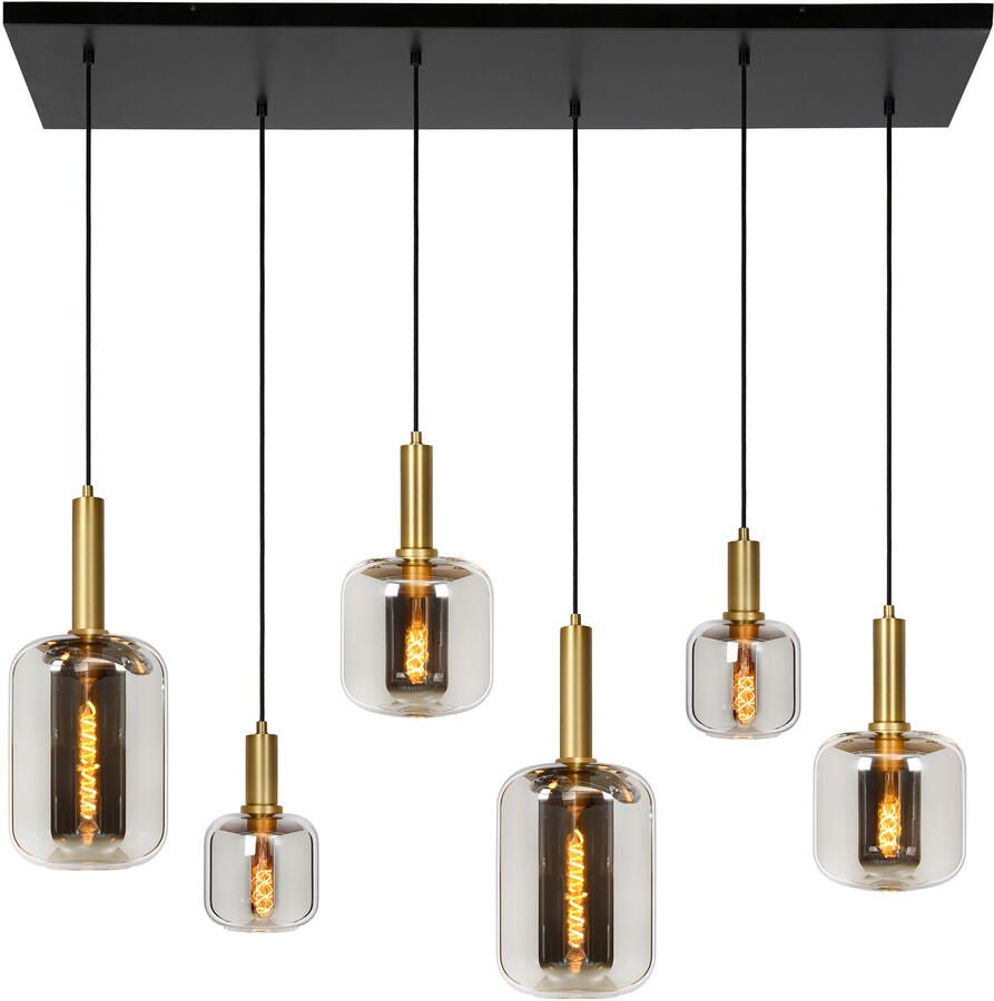 Lucide Hanglamp Joanet Gerookt Glas 6xe27