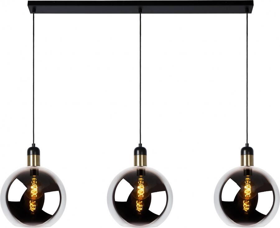 LUCIDE Hanglamp Julius Zwart Messing 3xe27