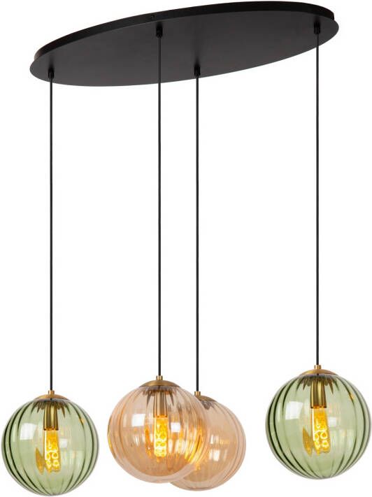 LUCIDE Hanglamp Monsaraz Groen Amber 4xe27