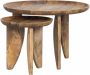 Vtwonen Bijzettafel 'High Heels' Mangohout Set van 2 stuks kleur Naturel - Thumbnail 4