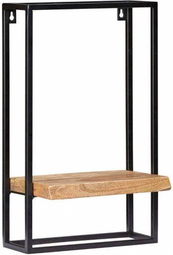 Woonexpress Wandrek Bemmel Naturel Hout Zwart Naturel 50x30x20cm (hxbxd)
