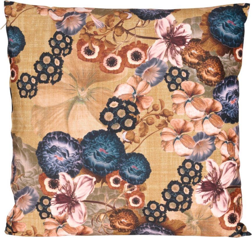 Woonexpress Sierkussen Bloemenprint Multicolor|Oker Polyester