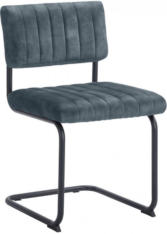Woonexpress Eetkamerstoel Epse Blauw Fluweel 50x84x55cm (BxHxD)