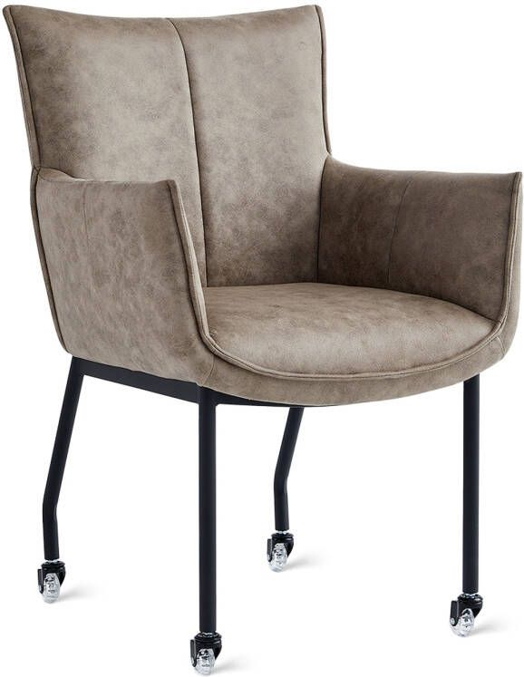 By fonQ Vero Eetkamerstoel Microleder Taupe