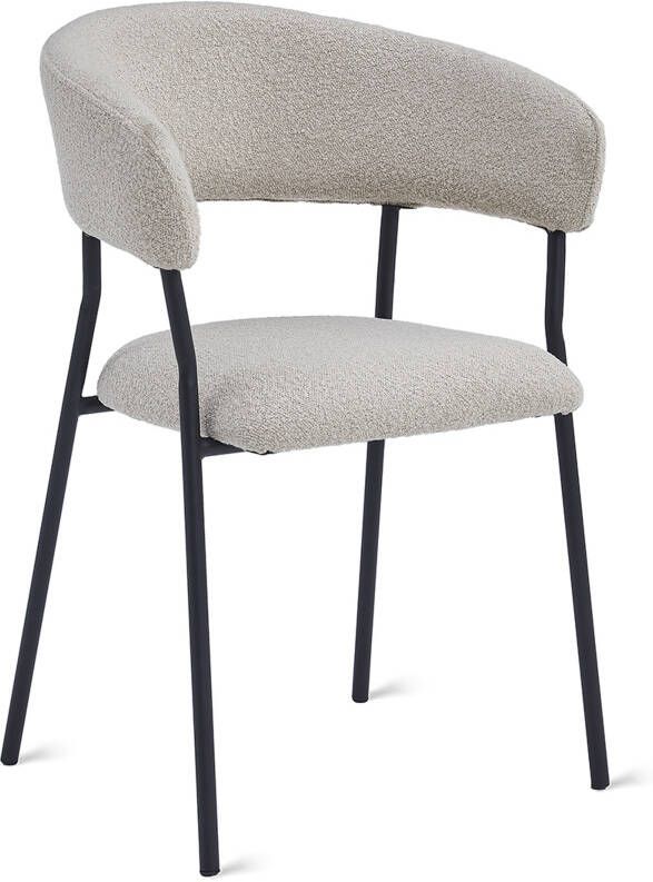 By fonQ Fiora Eetkamerstoel Bouclé Taupe