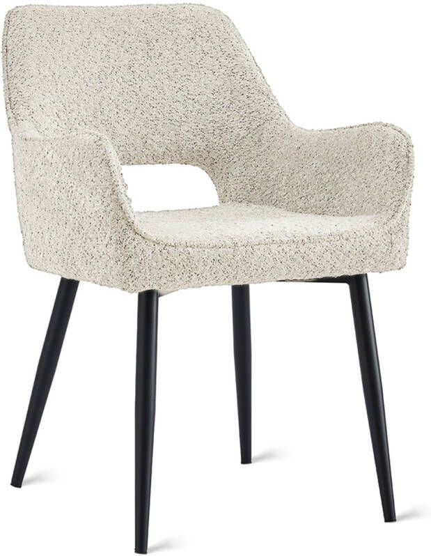 By fonQ Welle Eetkamerstoel Bouclé Beige