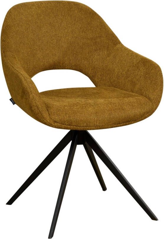 Woonexpress Eetkamerstoel Liperi Oker Textiel 58x83x62cm (BxHxD)