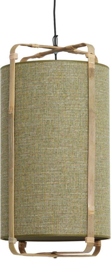 Light & Living Light&living Hanglamp Ø37x66 cm SENDAI groen+bamboe naturel