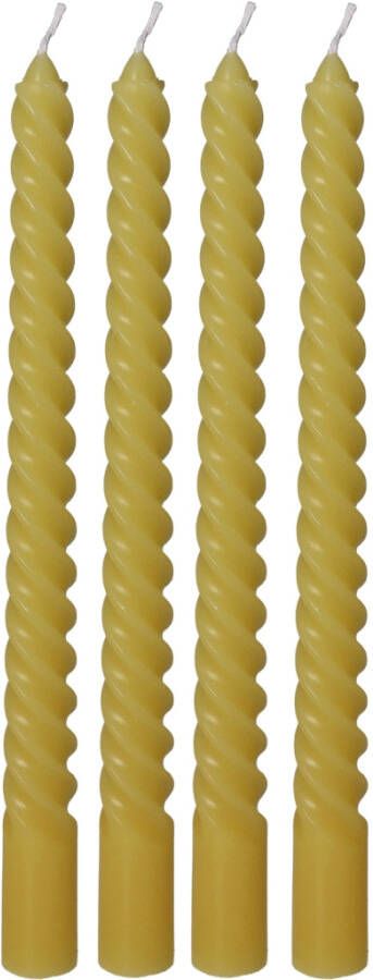 HD Collection Dinerkaars (set 4 Stuks) Twisted Wax Geel 3 x 26 x 3 cm (BxHxD)