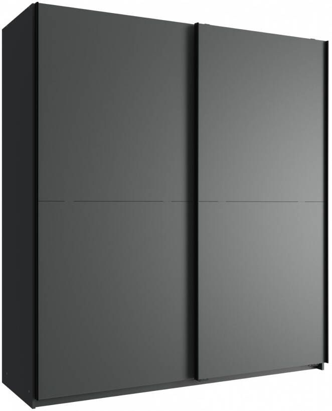 Woonexpress Kledingkast Vught Hout Zwart 179 x 198 x 64 cm (BxHxD) Schuifdeurkast Verstelbare legplanken