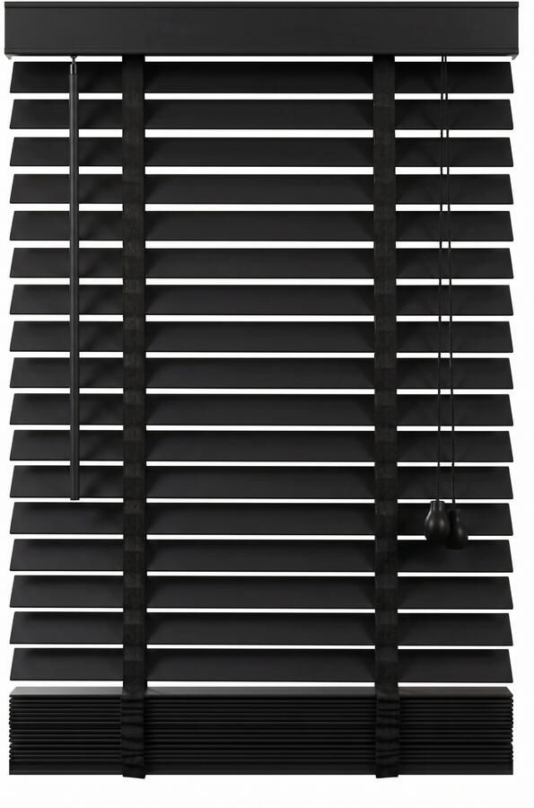 Woonexpress Houten Jaloezie Zwart 80 x 130 cm (BxH) Lamelbreedte: 5 cm met Bedieningskoord en Draaistang - Foto 3