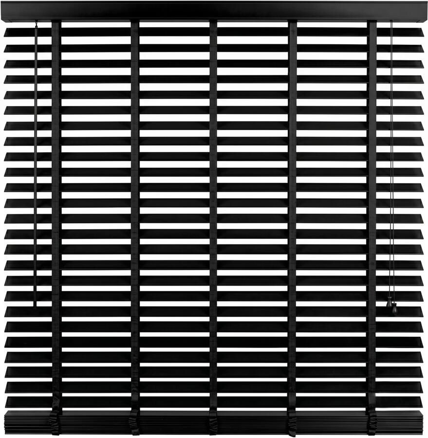 Woonexpress Houten Jaloezie Zwart 180 x 210 cm (BxH) Lamelbreedte: 5 cm met Bedieningskoord en Draaistang - Foto 3