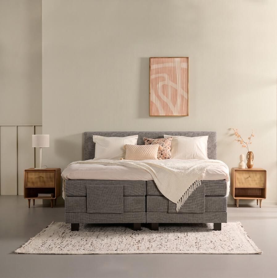 Woonexpress Boxspring Sevilla Stof Grijs 180 x 60 x 200 cm (BxHxD) - Foto 3