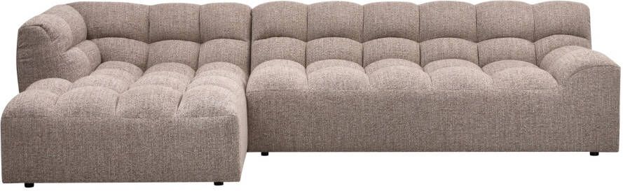 WOOOD | Allure chaise longue links geweven stof bruin melange | Zitmeubels woonkamer | Hoekbank - Foto 2