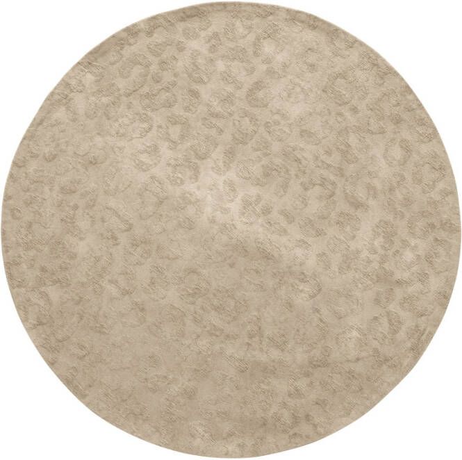 WOOOD Cato Rond Vloerkleed Viscose Zand 1x150x150