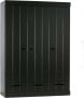 Woood Connect Kledingkast H 195 x B 140 x D 53 cm Lades Planken en Roede Zwart - Thumbnail 2