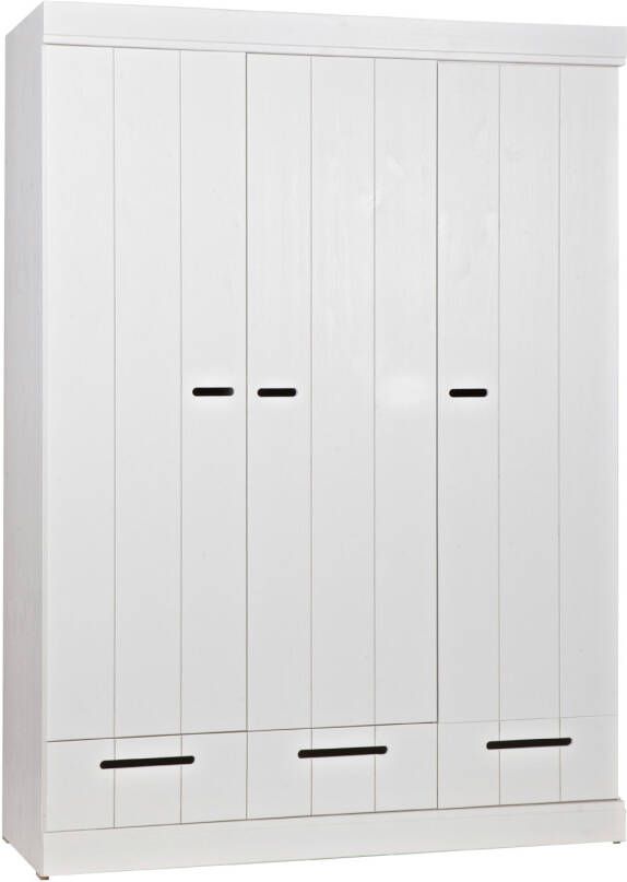 Woood Connect Kledingkast H 195 x B 140 x D 53 cm Lades Planken en Roede Wit - Foto 9