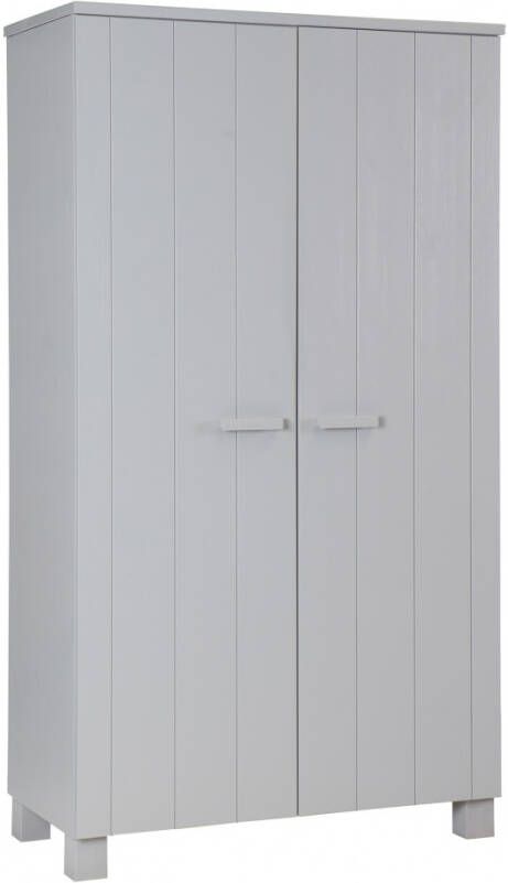 WOOOD | Dennis Kast Grenen Betongrijs Geborsteld | Slaapkamerkasten | KledingkastLinnenkast - Foto 8