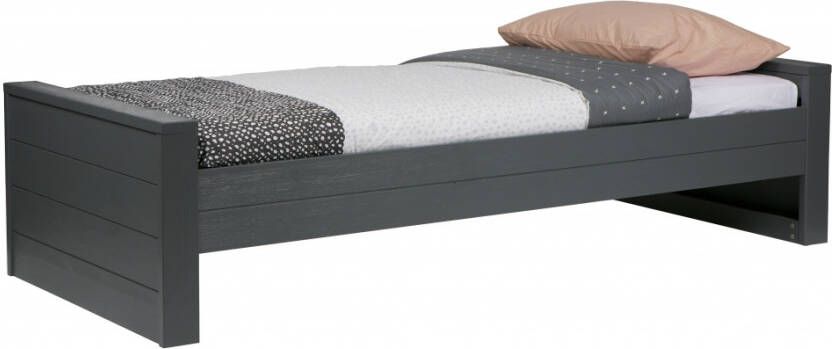 WOOOD | Dennis Bed Grenen (excl. bedlade) Steel Grey Geborsteld 90x200cm | Slaapkamer meubels | Ledikant - Foto 6