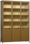 Woood 3-deurs vitrinekast XL Exhibit Metaal Geel 200x142x44 cm - Thumbnail 2