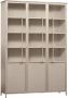 Woood 3-deurs vitrinekast XL Exhibit Metaal Zand 200x142x44 cm - Thumbnail 3