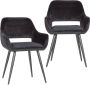 WOOOD Eetkamerstoel Jel gevoerd 4-poots onderstel h 80 cm x b 60 cm (2 stuks) - Thumbnail 4