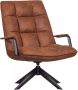 WOOOD Jouke Draaifauteuil met armleuning Kunstleer Cognac 96x70x85 - Thumbnail 2