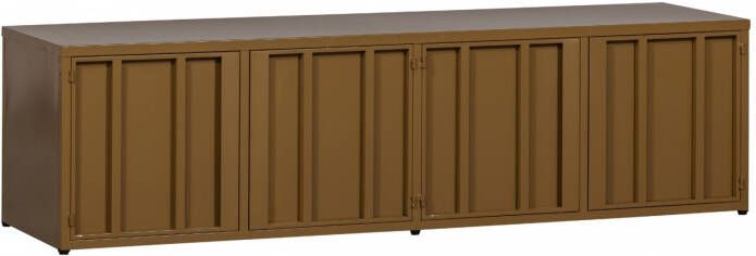 WOOOD | Level tv-meubel metaal honinggeel 44x160cm | Woonkamer meubels | Tv-dressoir | Tv-meubel - Foto 4