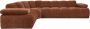 Woood Mojo Hoekbank Links Ribstof Roest Bruin 74x310x230 - Thumbnail 3