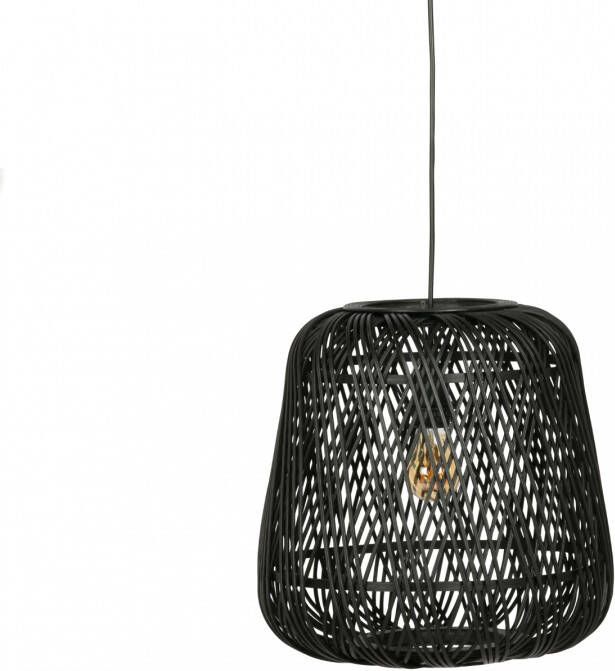 WOOOD Exclusive WOOOD Hanglamp Moza Gevlochten bamboe rotan Zwart