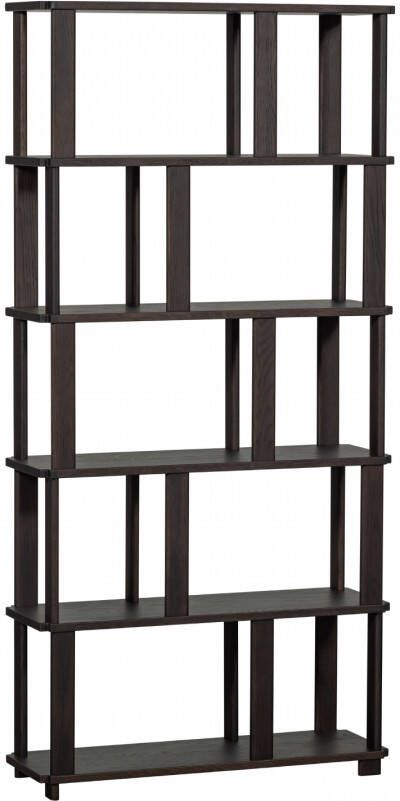 WOOOD | Riss boekenkast eikenhout mystic brown 186x90cm | Woonkamer meubels | Boekenkast | Kast - Foto 5