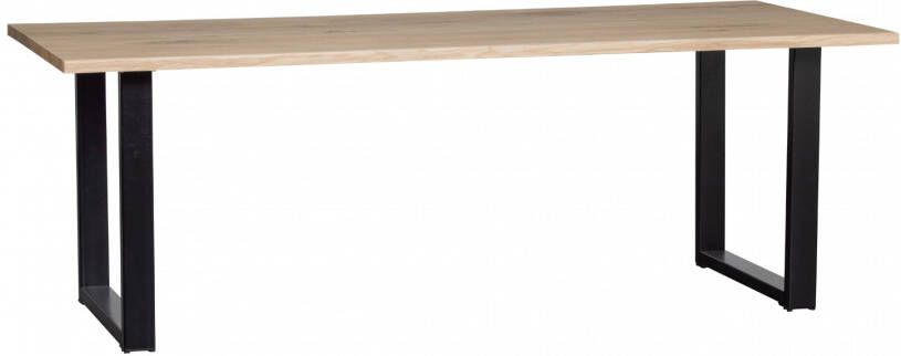 WOOOD Tablo Boomstam Tafel Incl. U-poot Eiken Metaal 75x220x90 - Foto 4