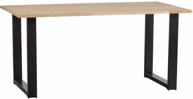 WOOOD Tablo Tafel Incl. U-poot Eiken Metaal 75x180x90 - Foto 4