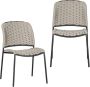 Exotan Taku Tuinstoel Zonder Armleuning Polyester Zand -Set van 2 - Thumbnail 2
